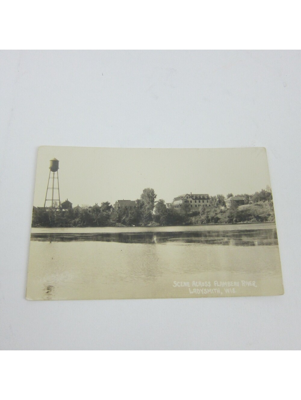 Real Photo Postcard RPPC Ladysmith Wisconsin Flambeau River Antique Unposted